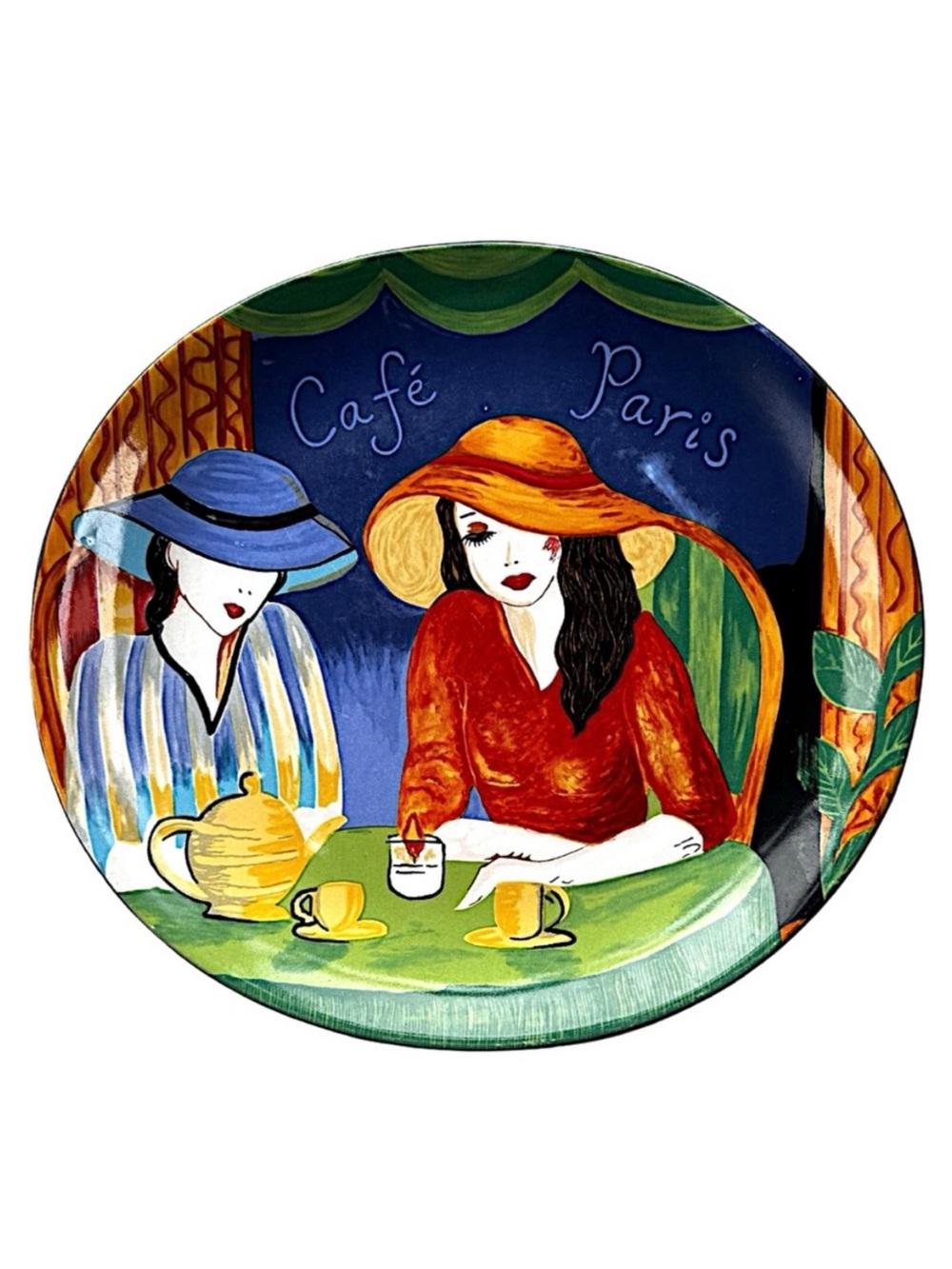 Vintage Sango Cafe Paris Oval Serving Platter 1994 Stoneware Dinner Plate 4914